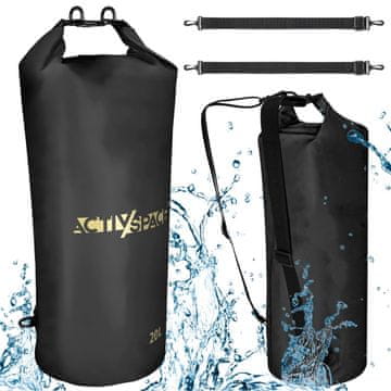 shumee Vodoodporna torba za jadralski nahrbtnik 20l - črna