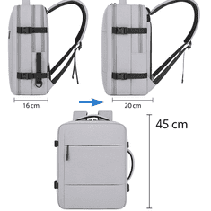shumee Nahrbtnik Ročna prtljaga za letalo 45x30x20 Wizzair Ryanair USB torba za čevlje [PLECAK101]
