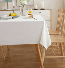 shumee BEL BOMBAŽNI prt za mizo 140x140 cm