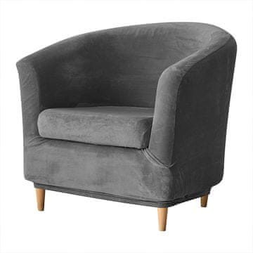 shumee Prevleka za klubski fotelj, žamet, temno siva