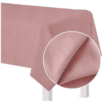 shumee Mat žameten prt, pudrasto roza, za mizo 140x240 cm