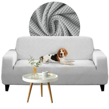 shumee PREVLEKA za kavč s 4 ležišči, kavč z raztegljivim ležiščem, SVETLO SIVA ŽAKARD