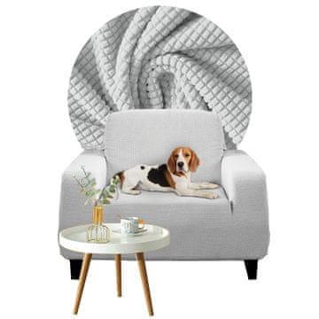 shumee PREVLEKA za raztegljiv kavč, enosed, SVETLO SIVA ŽAKARD