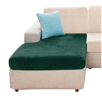 shumee Prevleka za posteljo, kavč, kotni kavč CHAMBERS žametna, steklenično zelena