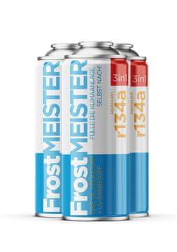 shumee FROSTMEISTER 3v1 400ml - 3x pločevinke PLIN R134a ZA SAMOPOMOČNO SERVISIRANJE KLIMATSKIH NAPRAV