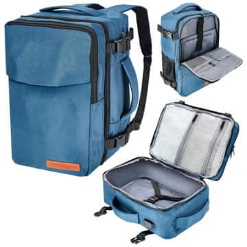 shumee Potovalni nahrbtnik 40x20x25 za letalo, lahka ročna prtljaga - moder