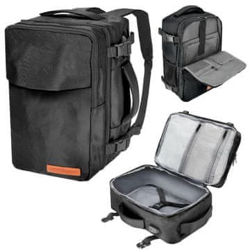 shumee Potovalni nahrbtnik 40x20x25 za letalo, lahka ročna prtljaga - črn