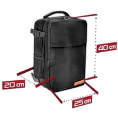shumee Potovalni nahrbtnik 40x20x25 za letalo, lahka ročna prtljaga - črn