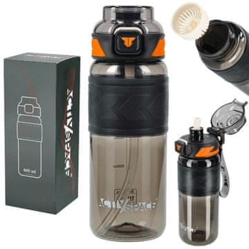 shumee Steklenica za vodo Tritan 600ml z merilno skodelico - črna