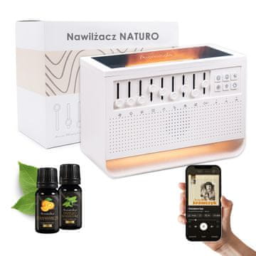 shumee Difuzor Bluetooth zvočnika | Nočna lučka z belim šumom in učinkom plamena