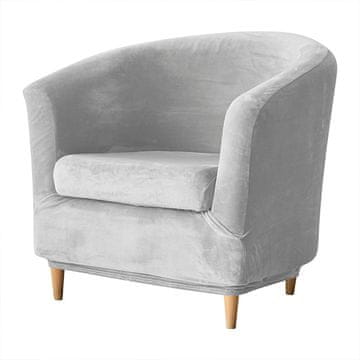 shumee Prevleka za klubski fotelj, žamet, svetlo siva