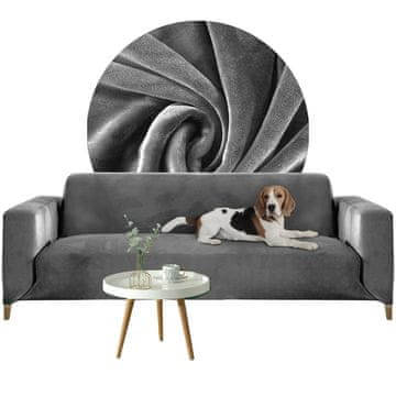 shumee Prevleka za kavč s tremi sedeži, siv žamet