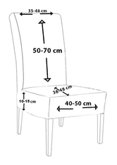 shumee PREVLEKA ZA STOL DEBEL ŽAKARD KREM velikost L VELIKO VISOK HRBTNI NASLONJALO 70 cm