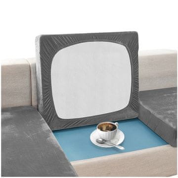 shumee Prevleka za sedež kavča, ŽAMET, TEMNO SIVA 150–190 cm