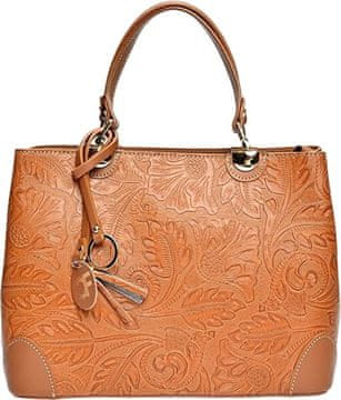 Carla Ferreri Ženska usnjena torbica CF3127 Cognac