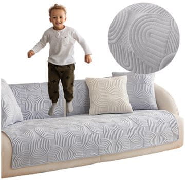 shumee PREPROGA, ODEJA, PREVLEKA za KAVČ 90x210 cm, SVETLO SIVA, REFLEKSNI VZOREC