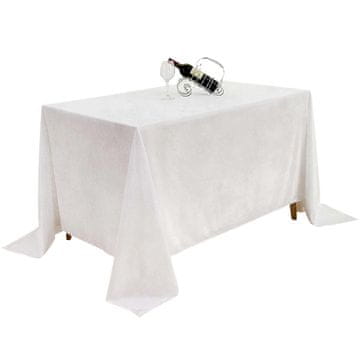 shumee Mat žameten prt, mlečno bel, za mizo 230x230 cm