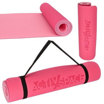 shumee TPE podloga za vadbo fitnes joge, penasta podloga - roza/rose - 0,6cm