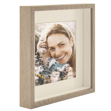 shumee 3D okvir za fotografije, globoka škatla, kvadrat 28x28 cm, sonoma hrast tartuf
