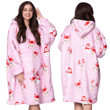 shumee ODEJICA Z MAJICO Velika topla debela ODEJICA Z MAJICO 2v1 XXL Krzneni SEVERNI JELENI [KB-W37]