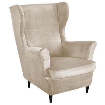 shumee PREVLEKA ZA STOL Z NASLONOM, HLADNO BEŽ, ELASTIČEN ŽAMET [22E12]