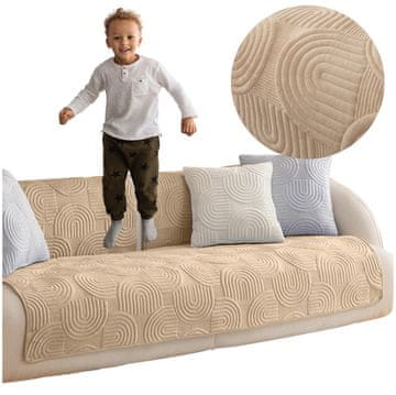 shumee PREPROGA, ODEJA, PREVLEKA za KAVČ 90x210 cm, BEŽ, REFLEKSNI VZOREC