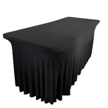 shumee PREVLEKA za banketno mizo, črna, LISTNA OBLOGA, naborki, 180x76 cm