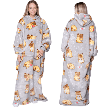 shumee ODEJICA Z MAJICO Velika topla debela ODEJICA Z MAJICO 2v1XXL DOLGA MOPSKA PUZA [KB-XL8]