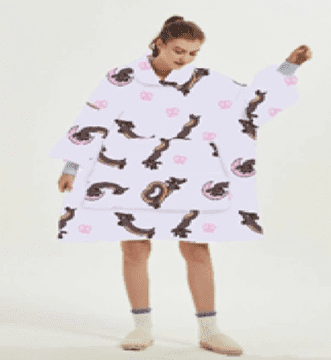 shumee ODEJICA Z MAJICO Velika topla debela ODEJICA Z MAJICO 2v1 XXL JAZBEVČICE Krznena [KB-W39]