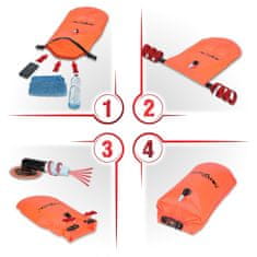 shumee 2 v 1 napihljiva varnostna boja s suhim žepom - oranžna