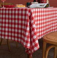 shumee RDEČ ITALIJANSKI KARO PRT 140x140cm ITALIJANSKI PARIZKI KARO RDEČ IN BEL