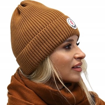 shumee Elegantna jesenska ženska kapa z logotipom Caramel n1