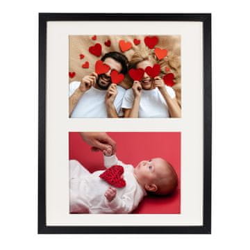 shumee Okvir 28x35 cm za 2 fotografiji na steno 15x21 cm črne barve s paspartujem BD art