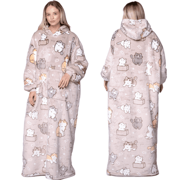 Home design ODEJICA Z MAJICO Velika topla debela ODEJICA Z MAJICO 2v1XXL DOLGA MAČKA Furry [KB-XL7]