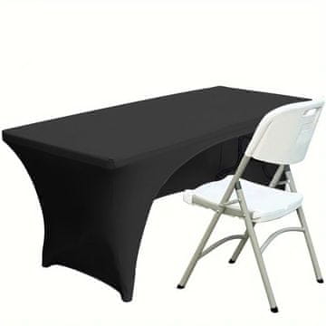 shumee PRT ELASTIČEN pravokotna miza 180x76cm KONFERENČNI odprt hrbet ČRN