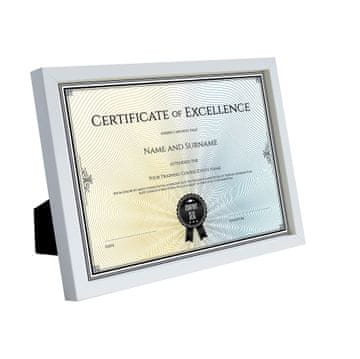 shumee Okvir za diplomo in fotografijo 21x30 cm A4 klasični stoječi/viseči bel BD art