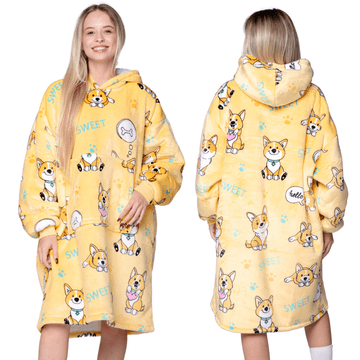 shumee ODEJICA Z MAJICO Velika topla debela ODEJICA Z MAJICO 2v1 XXL PSI Kosmata [KB-W6]