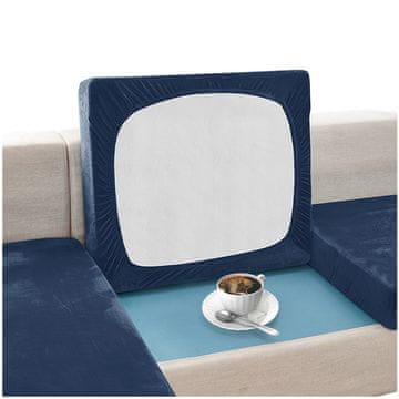 shumee Prevleka za sedež kavča, ŽAMET, TEMNO MODRA 100–125 cm