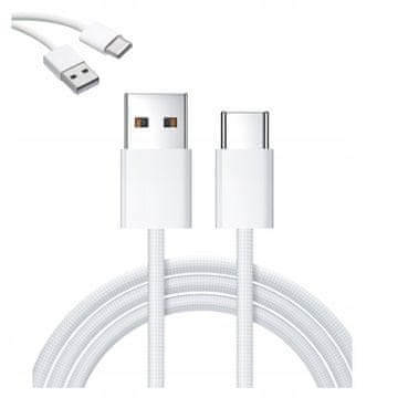 shumee Kabel USB-A v USB-C, 2 m, pleten kabel, bel ZC-17