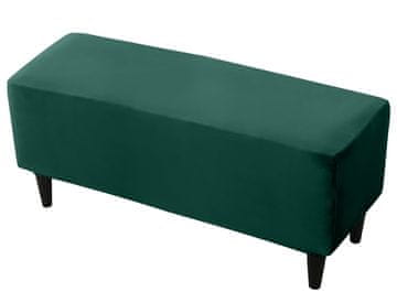 shumee Prevleka za DVOJNO KLOPI, tabure z NASLONO ZA NOGE, žamet, steklenično zelena