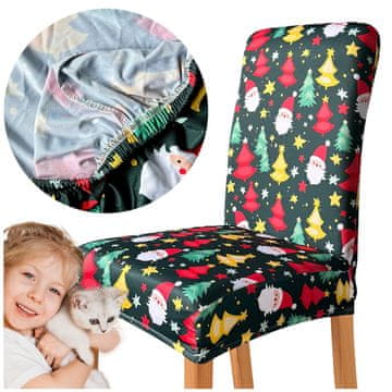 shumee ZELENA PREVLEKA ZA STOLA z vzorcem BOŽIČNEGA DREVESA in BOŽIČKA