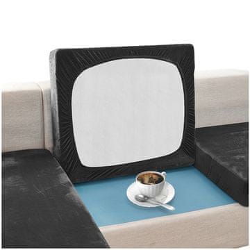 shumee Prevleka za sedež kavča, ŽAMET, ČRNA 150–190 cm