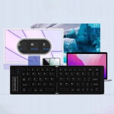 ZENWIRE Zložljiva mini brezžična Bluetooth tipkovnica za tablični telefon USB-C
