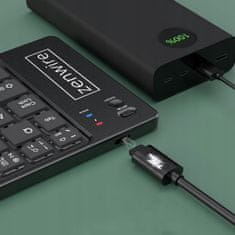 ZENWIRE Zložljiva mini brezžična Bluetooth tipkovnica za tablični telefon USB-C