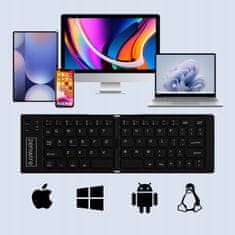 ZENWIRE Zložljiva mini brezžična Bluetooth tipkovnica za tablični telefon USB-C