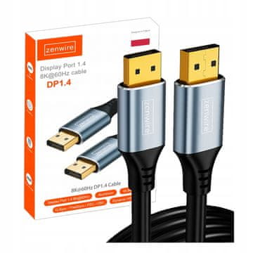 shumee Adapter kabla DisplayPort 1.4 za Display Port Monitor 2K 4K 8K 2m