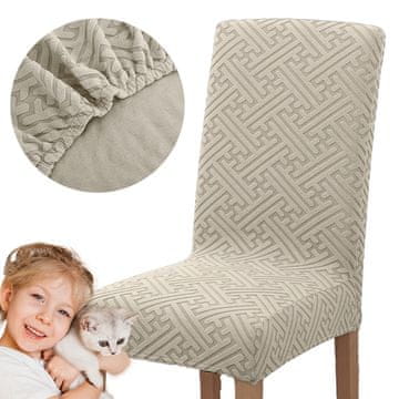 shumee PREVLEKA ZA STOL ŽAKARD RELIEFNI VZOREC F KREMNI pliš DEBEL