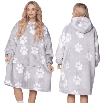 shumee ODEJICA Z MAJICO Velika topla debela ODEJICA Z MAJICO 2v1 XXL PAWS Furry [KB-W32]