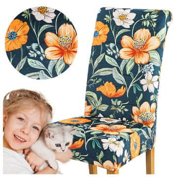 shumee ZELENA prevleka za stol z vzorcem oranžnega cvetja