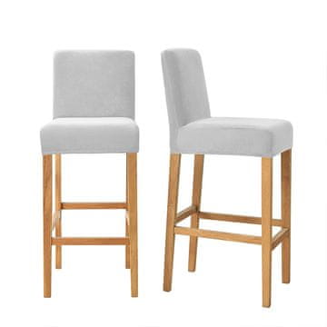 shumee Prevleka za barski stol, žamet, svetlo siva